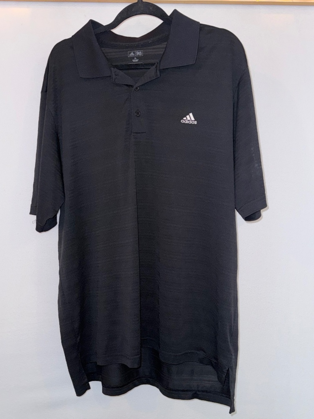 Adidas Men’s XL Black Athletic Golf Polo Shirt Climalite Moisture Wicking